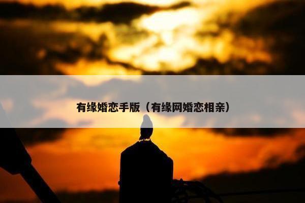 有缘婚恋手版（有缘网婚恋相亲）