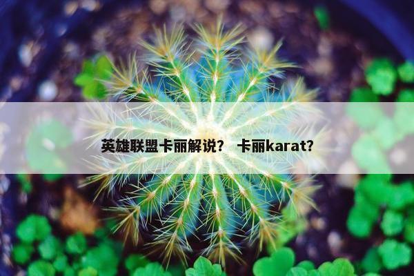 英雄联盟卡丽解说？ 卡丽karat？