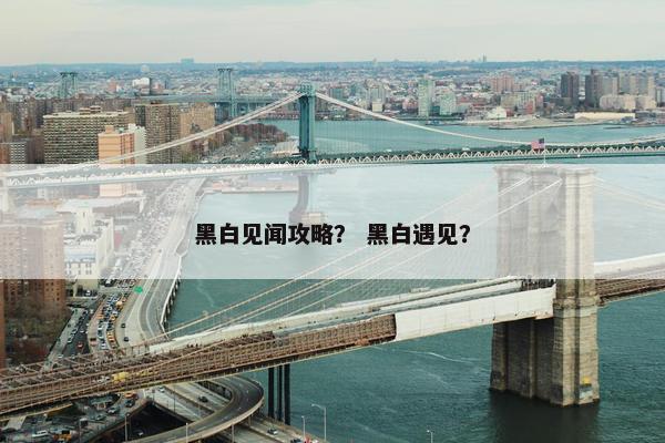 黑白见闻攻略？ 黑白遇见？