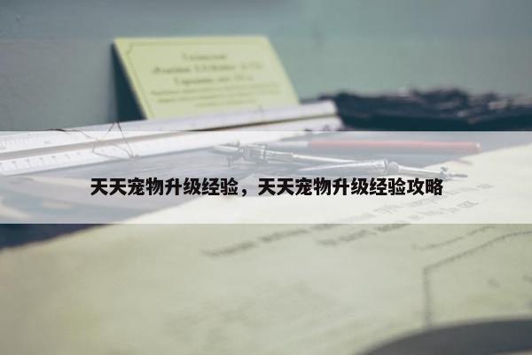 天天宠物升级经验，天天宠物升级经验攻略
