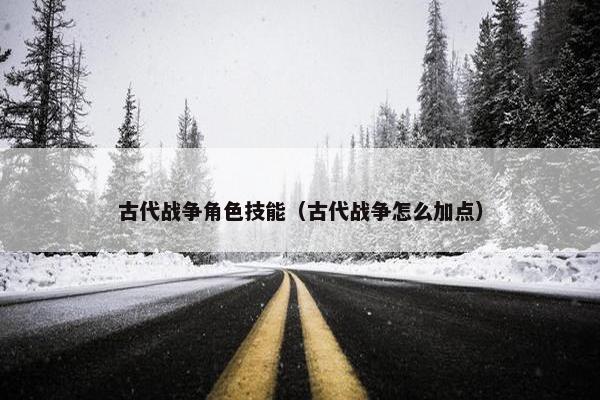古代战争角色技能（古代战争怎么加点）