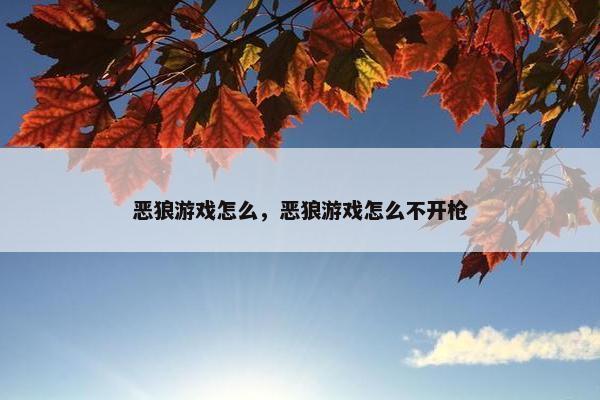 恶狼游戏怎么，恶狼游戏怎么不开枪