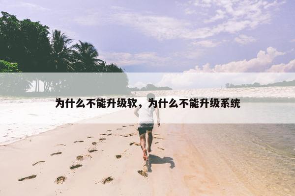为什么不能升级软，为什么不能升级系统