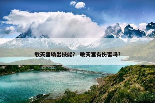敏天宫输出技能？ 敏天宫有伤害吗？
