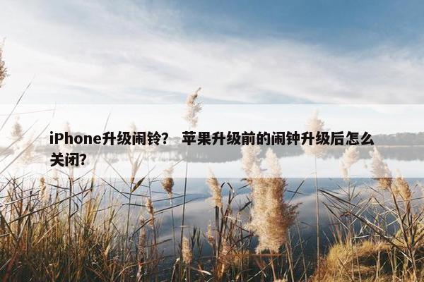 iPhone升级闹铃？ 苹果升级前的闹钟升级后怎么关闭？