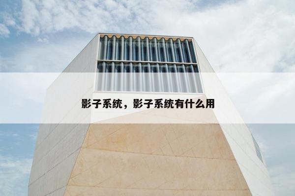 影子系统，影子系统有什么用