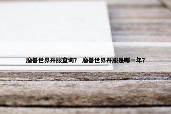 魔兽世界开服查询？ 魔兽世界开服是哪一年？