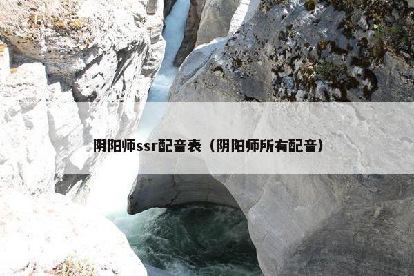 阴阳师ssr配音表（阴阳师所有配音）
