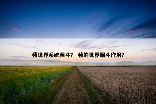 我世界系统漏斗？ 我的世界漏斗作用？