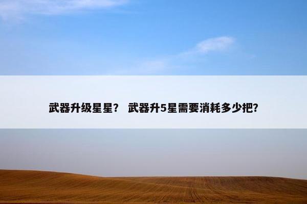 武器升级星星？ 武器升5星需要消耗多少把？