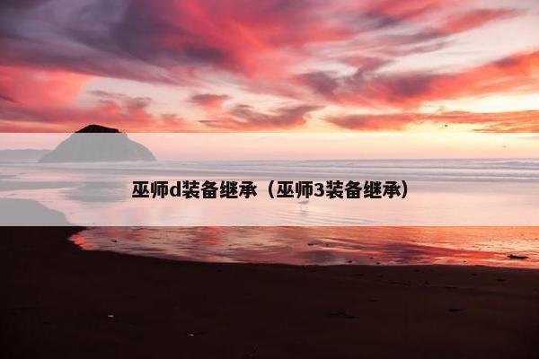 巫师d装备继承（巫师3装备继承）