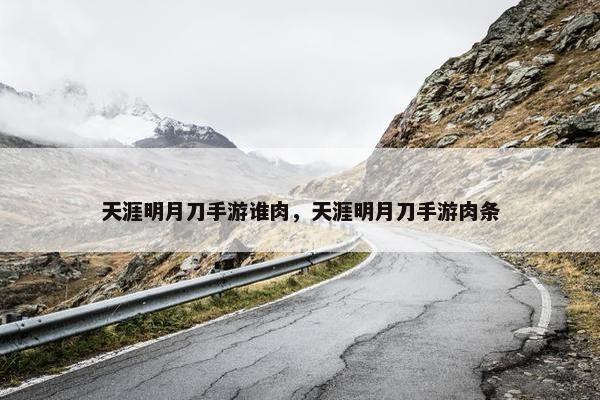 天涯明月刀手游谁肉，天涯明月刀手游肉条