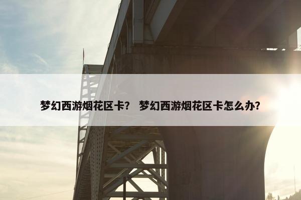 梦幻西游烟花区卡？ 梦幻西游烟花区卡怎么办？