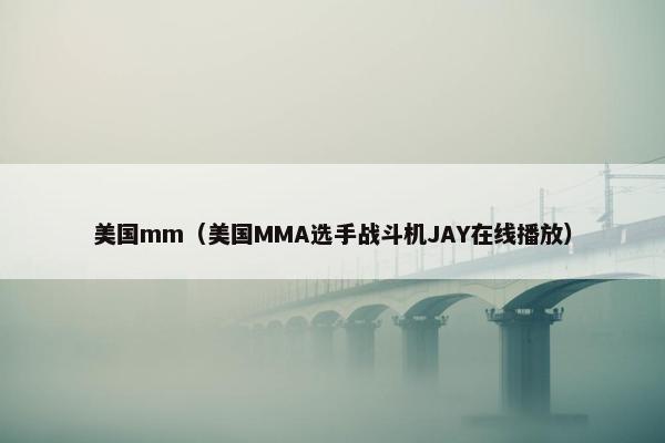 美国mm（美国MMA选手战斗机JAY在线播放）