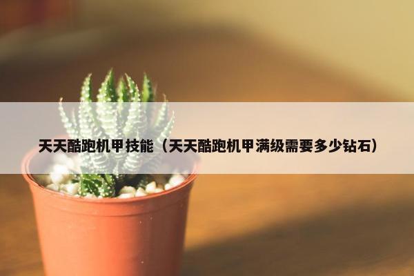 天天酷跑机甲技能（天天酷跑机甲满级需要多少钻石）