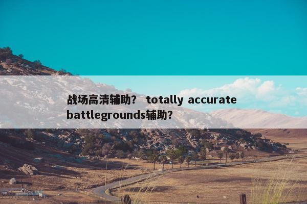 战场高清辅助？ totally accurate battlegrounds辅助？