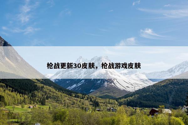 枪战更新30皮肤，枪战游戏皮肤