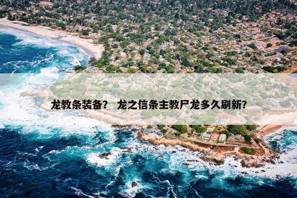 龙教条装备？ 龙之信条主教尸龙多久刷新？