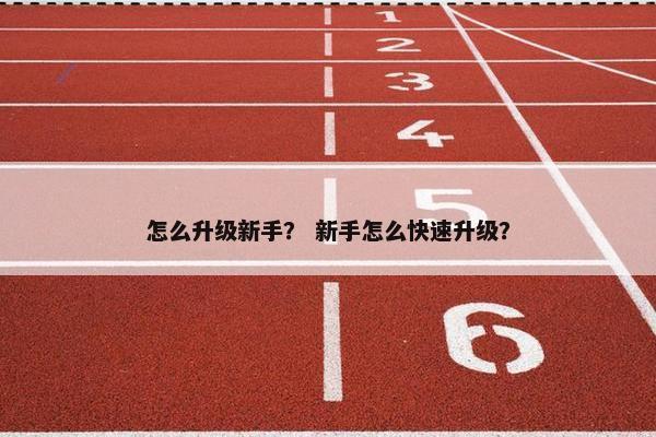 怎么升级新手？ 新手怎么快速升级？