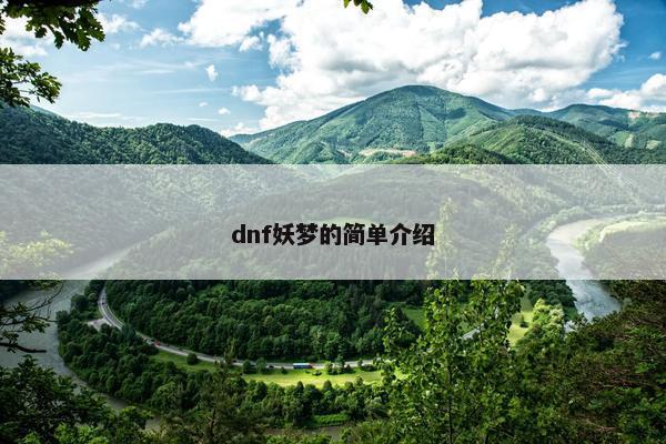 dnf妖梦的简单介绍