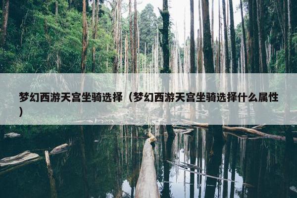 梦幻西游天宫坐骑选择（梦幻西游天宫坐骑选择什么属性）