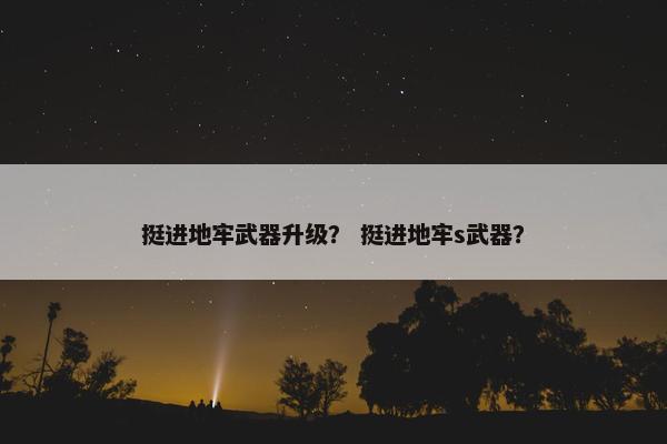 挺进地牢武器升级？ 挺进地牢s武器？