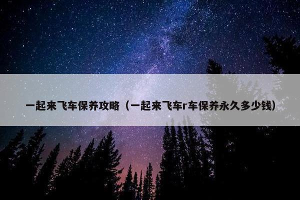 一起来飞车保养攻略（一起来飞车r车保养永久多少钱）