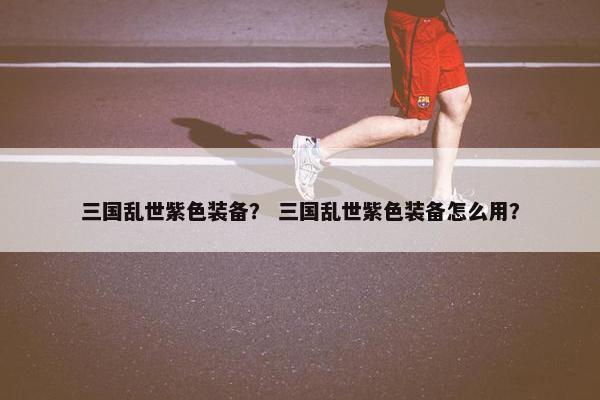 三国乱世紫色装备？ 三国乱世紫色装备怎么用？