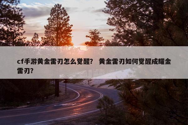 cf手游黄金雷刃怎么觉醒？ 黄金雷刃如何觉醒成耀金雷刃？