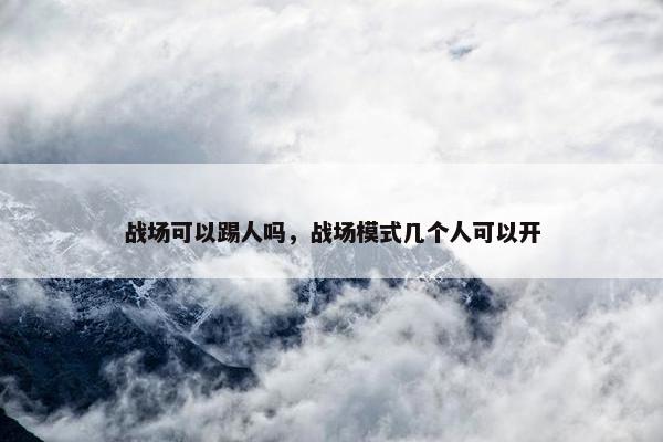 战场可以踢人吗，战场模式几个人可以开