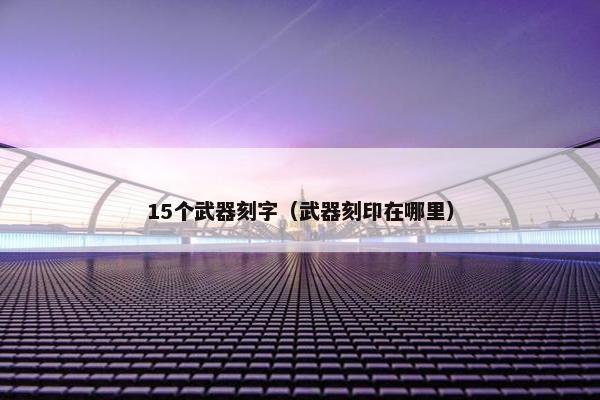 15个武器刻字（武器刻印在哪里）