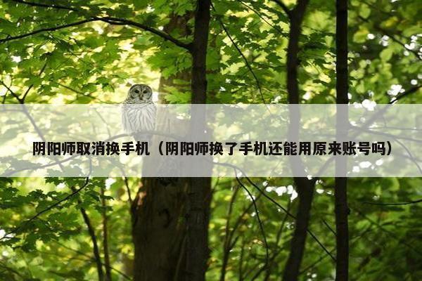 阴阳师取消换手机（阴阳师换了手机还能用原来账号吗）
