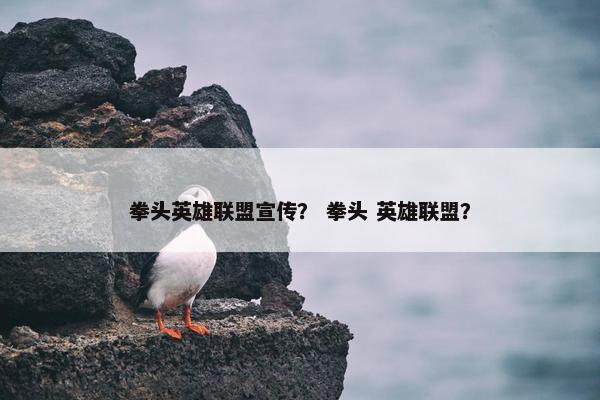 拳头英雄联盟宣传？ 拳头 英雄联盟？
