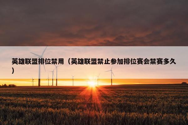英雄联盟排位禁用（英雄联盟禁止参加排位赛会禁赛多久）
