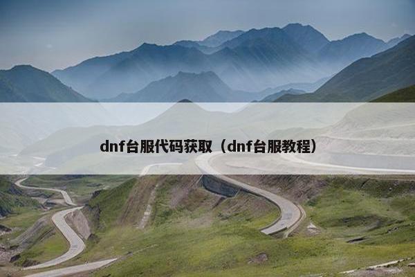 dnf台服代码获取（dnf台服教程）
