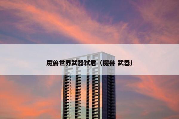 魔兽世界武器弑君（魔兽 武器）