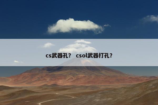 cs武器孔？ csol武器打孔？