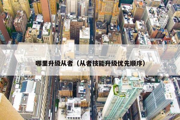 哪里升级从者（从者技能升级优先顺序）
