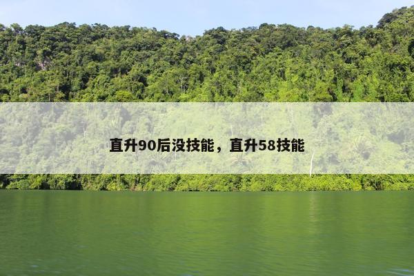 直升90后没技能，直升58技能