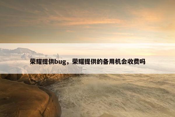 荣耀提供bug，荣耀提供的备用机会收费吗