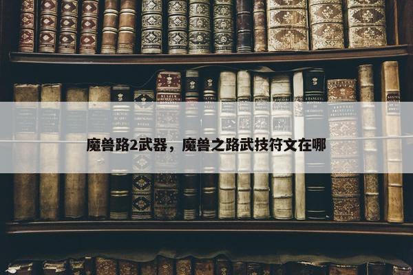 魔兽路2武器，魔兽之路武技符文在哪