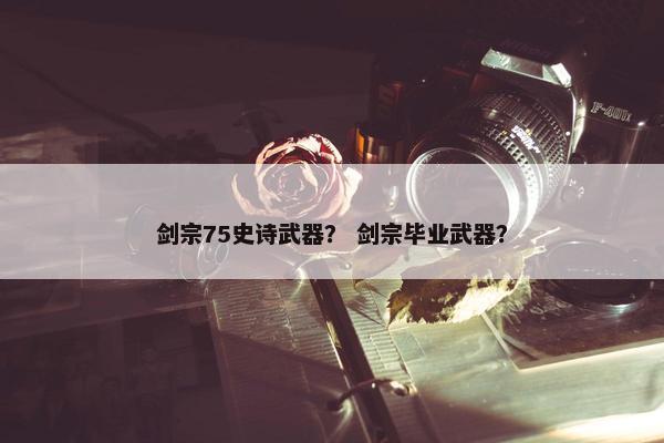 剑宗75史诗武器？ 剑宗毕业武器？