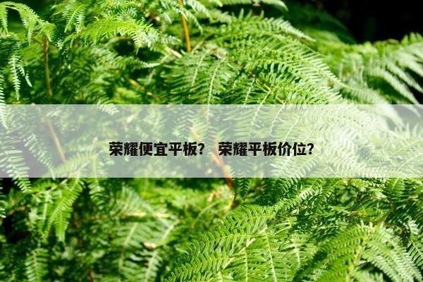 荣耀便宜平板？ 荣耀平板价位？