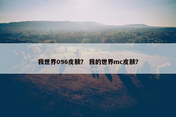 我世界096皮肤？ 我的世界mc皮肤？