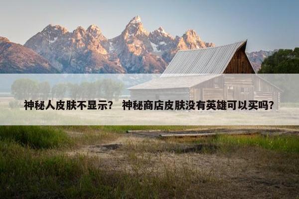神秘人皮肤不显示？ 神秘商店皮肤没有英雄可以买吗？
