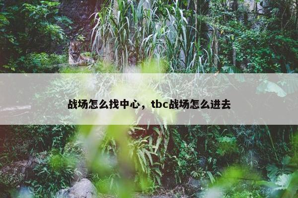 战场怎么找中心，tbc战场怎么进去