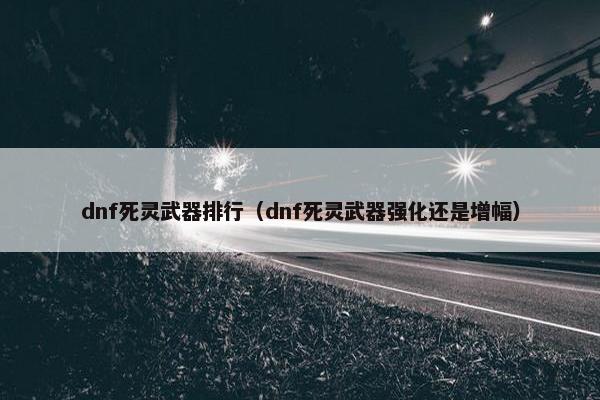 dnf死灵武器排行（dnf死灵武器强化还是增幅）