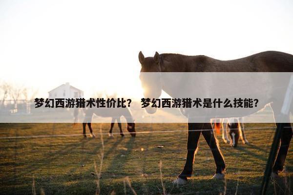 梦幻西游猎术性价比？ 梦幻西游猎术是什么技能？