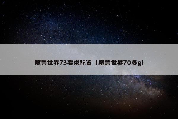 魔兽世界73要求配置（魔兽世界70多g）