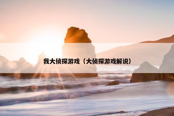 我大侦探游戏（大侦探游戏解说）